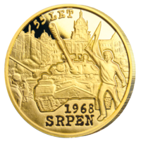 Srpen 1968 - zlatá pamětní ražba - 1/10 oz - Proof