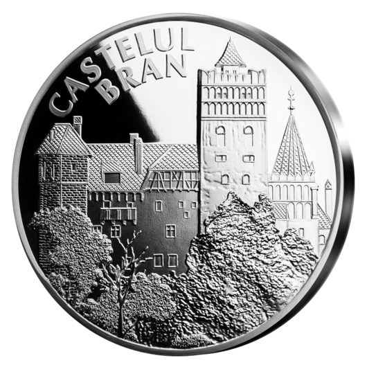 Hrad Bran - Sídlo Drákuly na stříbrné ražbě ve vysokém reliéfu