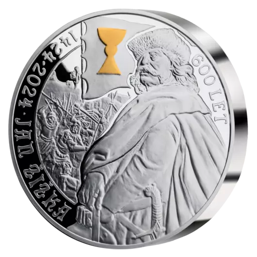 Jan Žižka 600 let, stříbrná pamětní ražba, 5 oz.