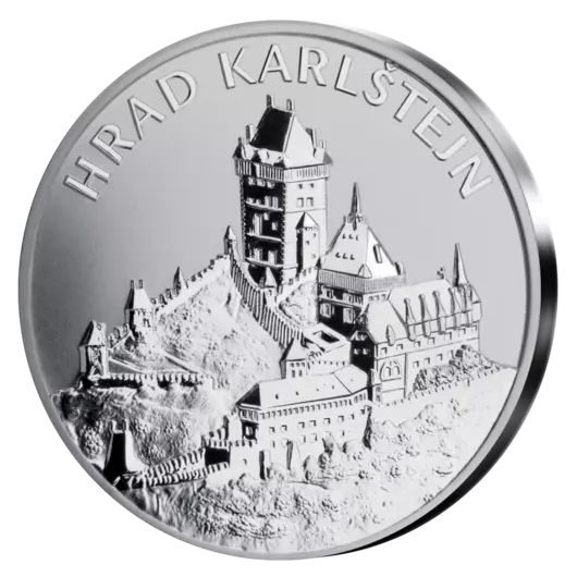 Karlštejn - exkluzivní stříbrná ražba s vysokým reliéfem, 1 oz