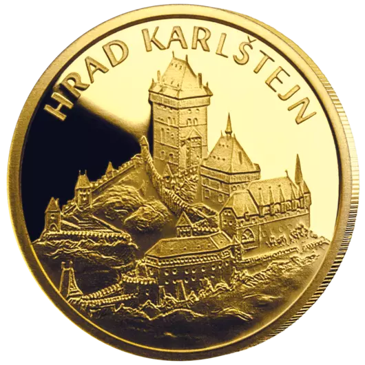 Hrad Karlštejn - pamětní mince z ryzího zlata, Proof